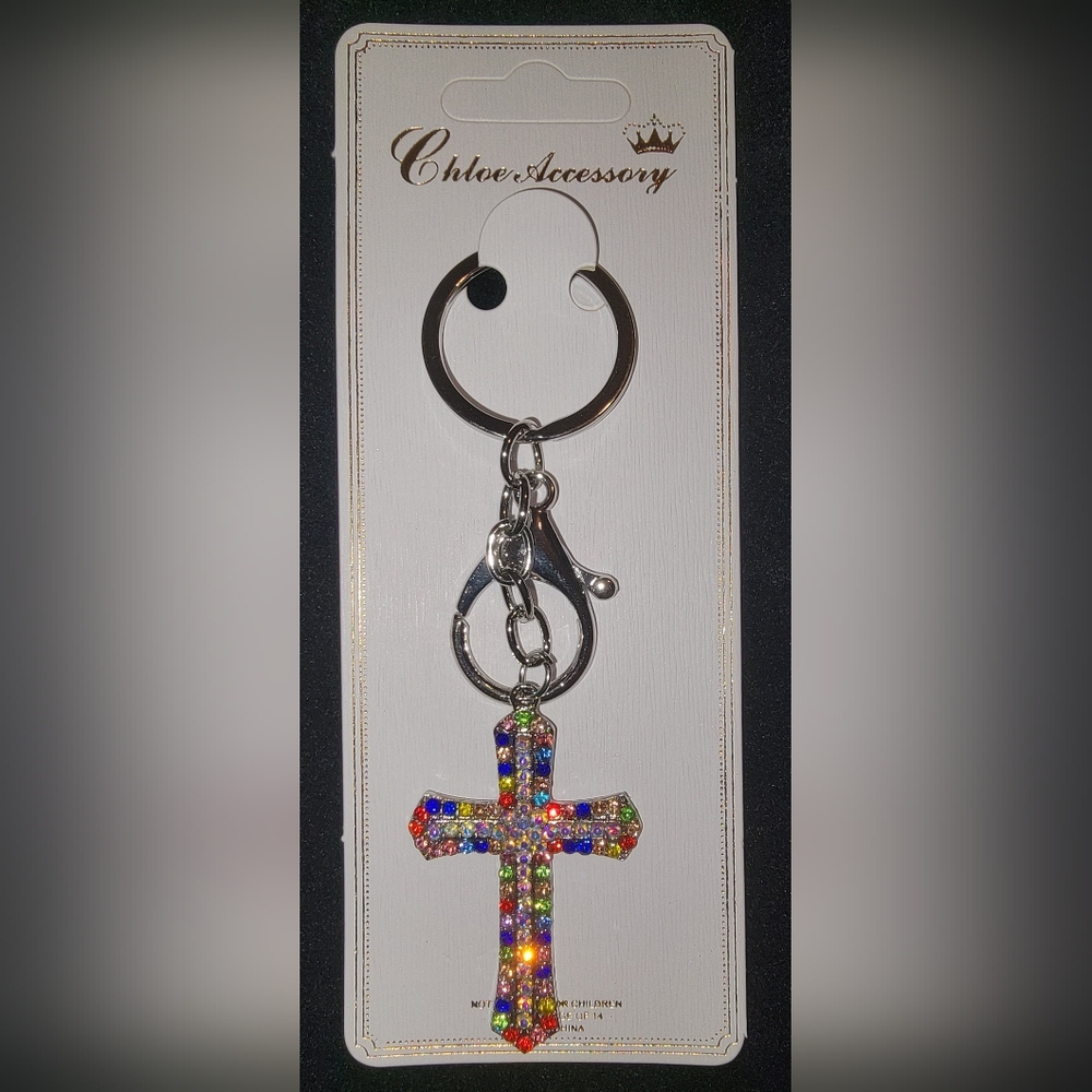 Multi-Color Cross Keychain - Picture 2 of 2
